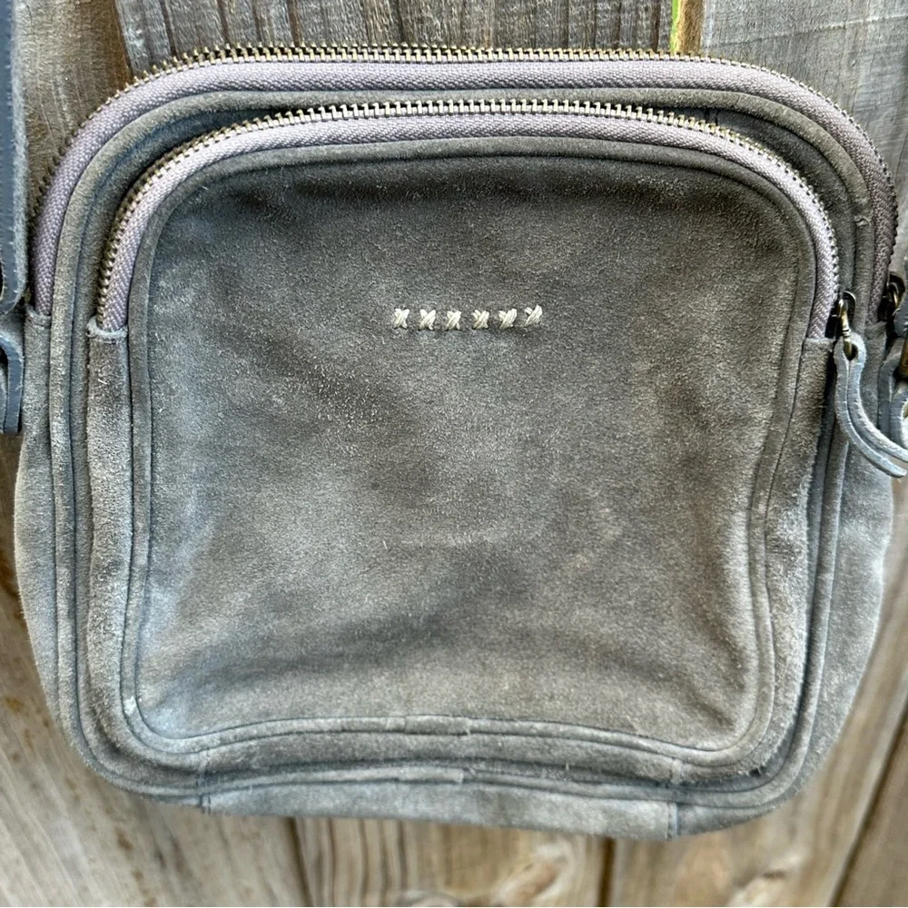 Sundance Merchant Crossbody bag, gray suede